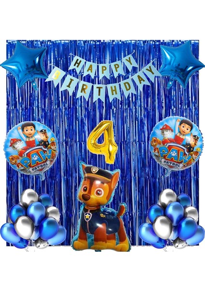 Paw Patrol Balon Seti Paw Petrol 4 Yaş Balon Seti Paw Patrol Doğum Günü Set Paw Patrol Chase
