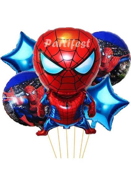 Spiderman Örümcek Adam Balon Set Balon Folyo Set Spiderman Konsept Doğum Günü Set Yaş Balon