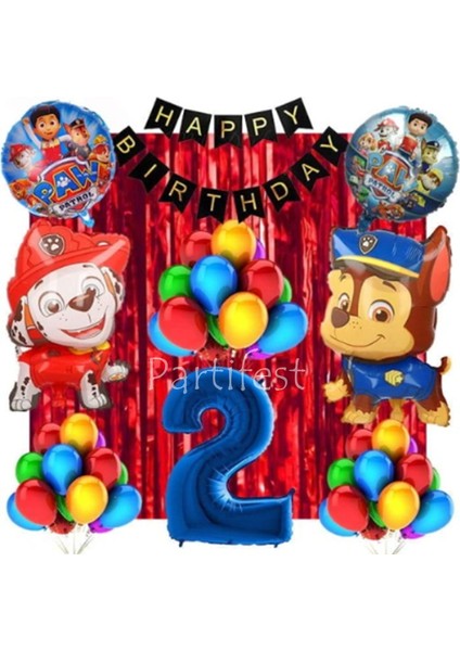 Paw Patrol 2 Yaş Balon Seti Paw Patrol Doğum Günü Set Paw Patrol Marshlall Chase