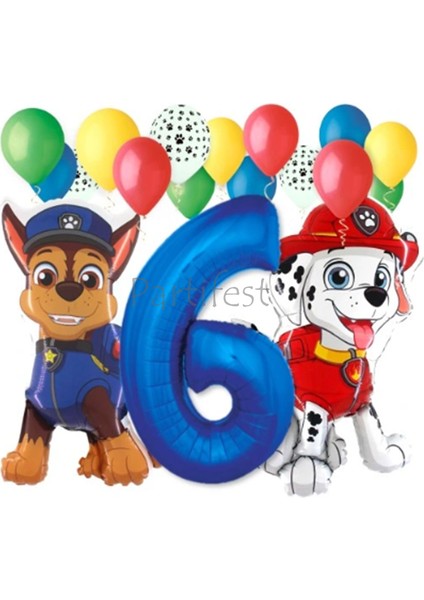 Paw Patrol Balon Seti Paw Petrol 6 Yaş Balon Seti Paw Patrol Set Paw Patrol Marshlall Chase