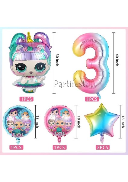Lol Surprise 3 Yaş Balon Seti Lol Bebek Balon Seti Lol Doğum Günü Parti Seti fiyatları