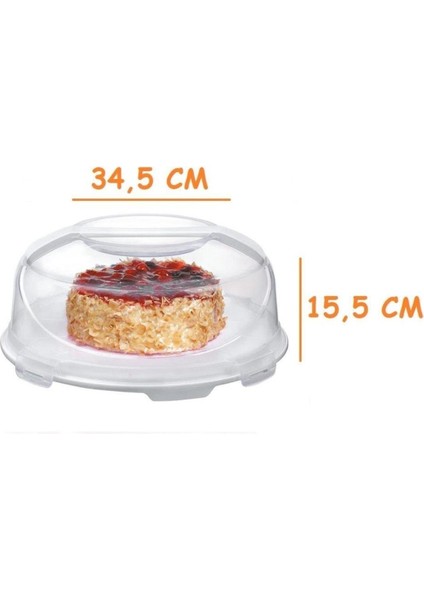 Üçsan Plastik Kek Fanusu Ve Pasta Fanusu Kilitli Kapaklı Kek Fanusu 7 Lt. Krem fiyatları