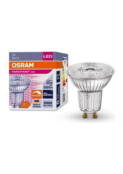 Parathom 4,5W 3000K GU10 Dım PAR16 Dimmable LED Ampul