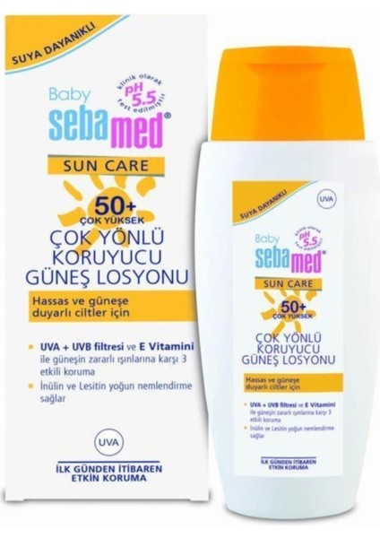 Baby Bebek Güneş Losyonu Sebamed Çok Yönlü Koruyucu (50 Faktör 150 Ml)