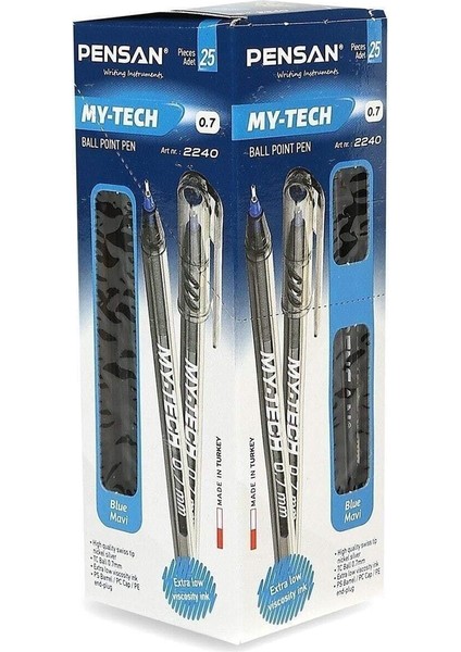 Pensan My-Tech 0.7 Kalem 25'li Paket Mavi