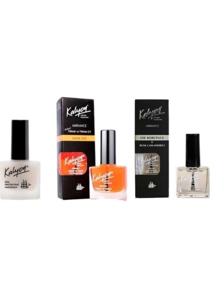 Kalyon Tırnak +Tırnak Bakım Yağı + Oje Koruyucu 3'lü Set