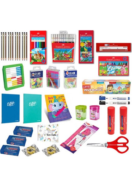 Faber Castell 1. Sınıf Kırtasiye Seti 28 Parça Full Set Okula Başlıyorum Seti