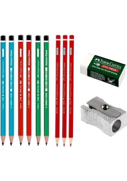 Faber Castell Faber-Castell Kurşun Kalem Seti +Silgi+Kalemtraş