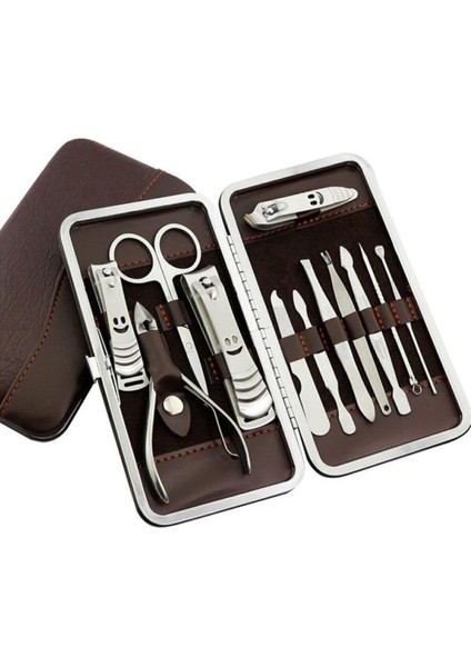Jetcom Manikür Pedikür Seti 12 Parça Çantalı Çelik Tırnak Bakım Seti