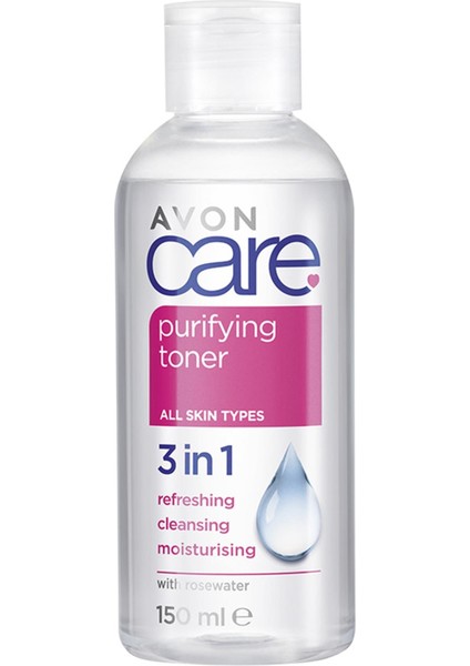 Avon Care Purifying Toner 3 In 1 Gül Suyu Içeren Cilt Temizleme Toniği 150 Ml.