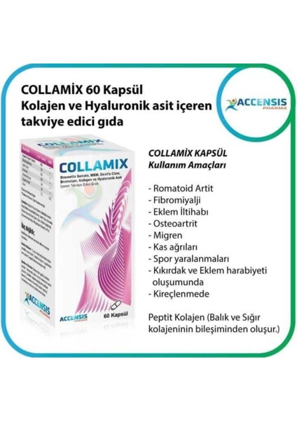 Accensis Pharma Collamix 60 Kapsül  Ve Hyalüronik Asit Içeren Takviye Edici Gıda