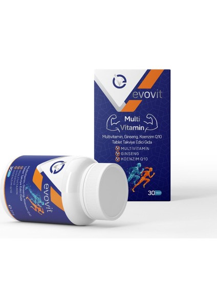 Evopharma Evovit Multivitamin Ginseng Koenzim Q10 Takviye Edici Gıda 30 Tablet