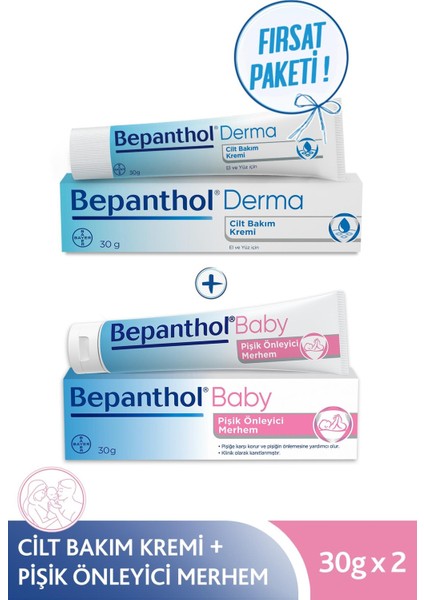 Cilt Bakım Kremi 30 g + Baby Pişik Önleyici Merhem 30 g – Avantajlı Günlük Cilt ve Bebek Bakım Seti