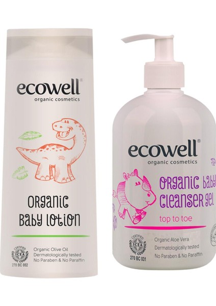 Organik Bebe Losyonu + Organik Bebek Temizleme Jeli