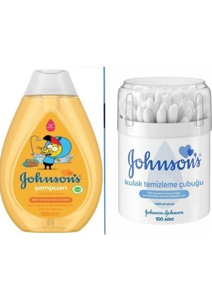 Johnson's Kral Şakir Bebek Şampuanı 500 ml Kulak Temizleme Çubuğu 100 Adet