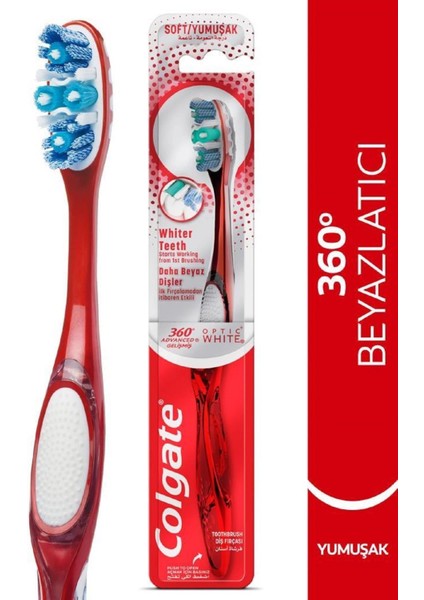 360 Gelişmiş Optik Beyaz Yumuşak Beyazlatıcı Diş Fırçası