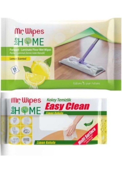 Mr. Wipes Parke,laminant Zemin Için Islak Mendil/ Mr Wıpes Easy Clean Temizleme Mendili Limon Kokulu Temizlik