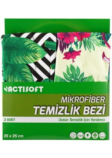 Desenli Mikrofiber Bez 2'li