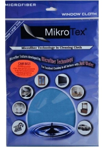 (2 Adet) Mikrofiber Cam Bezi ve Temizlik Bezi 40X50 Cm. Mavi-Pembe