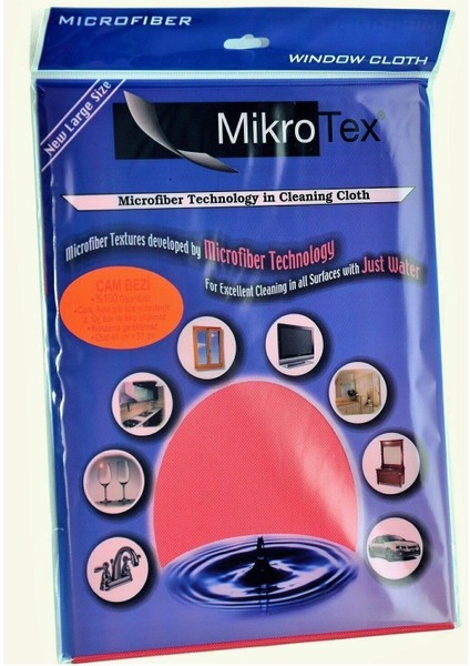 (2 Adet) Mikrofiber Cam Bezi ve Temizlik Bezi 40X50 Cm. Mavi-Pembe