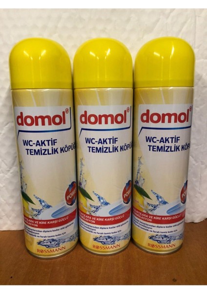 Tuvalet Temizleme Köpüğü Limon 500 ml 3 Adet