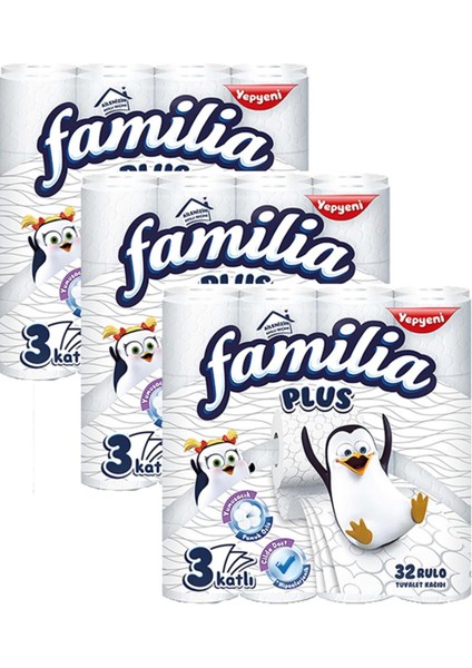 Plus Tuvalet Kağıdı 32 Rulo x 3 Adet