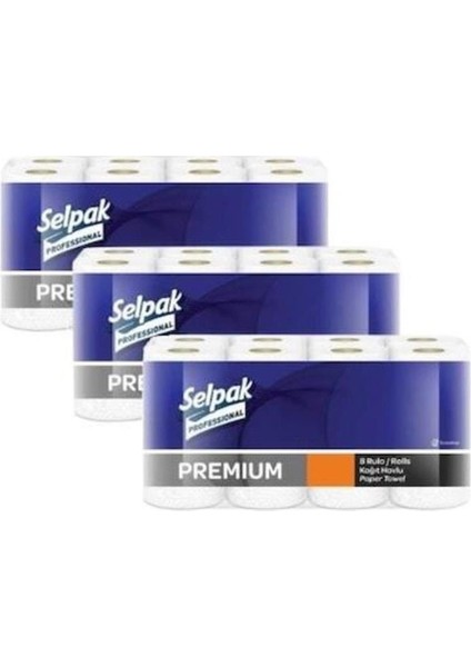 Selpak Professional Premium Rulo Kağıt Havlu 8'li 3 Paket