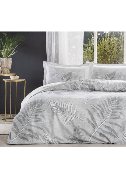 Frunze Çift Kişilik Nevresim Takımı Gri 769462517063