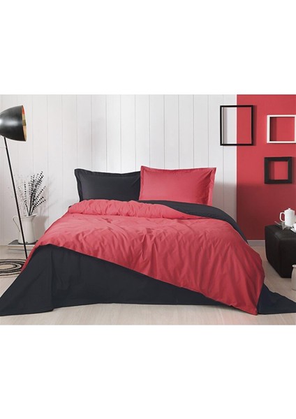 Colormix Nevresim Takımı Tek Kişilik Kırmızı-Siyah 769338880618