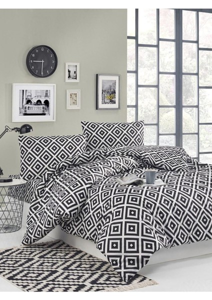 Sheri Home Tek Kişilik Nevresim 160X220CM BLACKWHITECS1453 Özel Ser