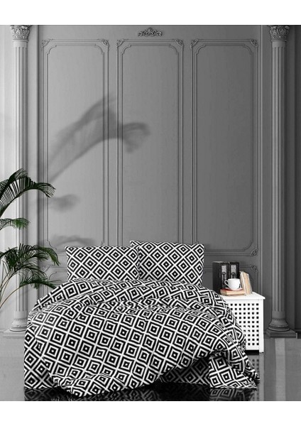 Sheri Home Çift Kişilik Nevresim Seti 200X220CM BLACKWHITECS1453 Özel Seri 769808401043