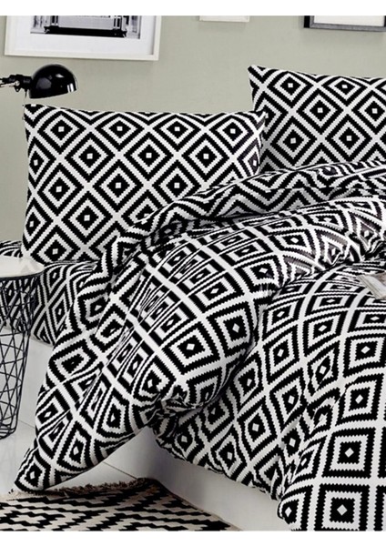 Sheri Home Çift Kişilik Nevresim Seti 200X220CM BLACKWHITECS1453 Özel Seri 769808401043