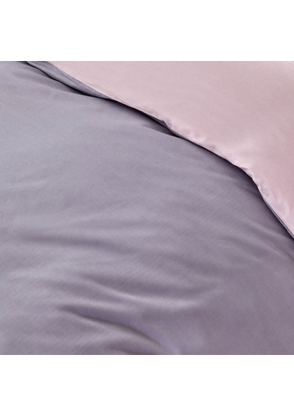 Sheri Home Basic Gül Kurusu Koyu Gri Çift Taraflı Çift Kişilik Nevresim 200X220 Pinkc 769521225403