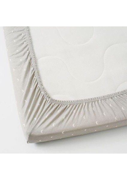 IKEA Lenast, Lastikli Bebek Çarşafı, 60X120 Cm, Beyaz-Kahverengi fiyatları