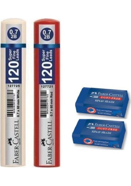 Faber Castell 0.7 120 Li Uç 2 Adet ve 2 Adet Sınav Silgisi