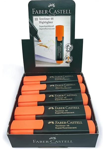 Faber Castell Faber-Castell Fosforlu Kalem - Turuncu 10 Adet