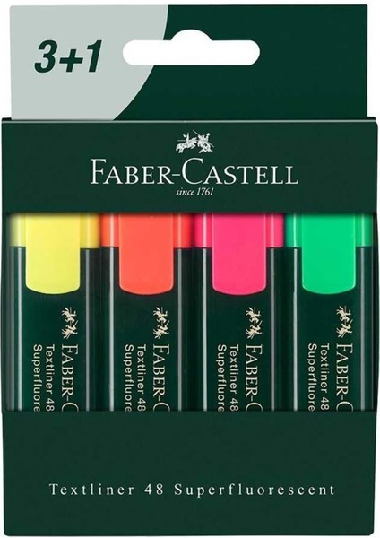 Faber Castell Faber-Castell Textliner Fosforlu Kalem 3+1
