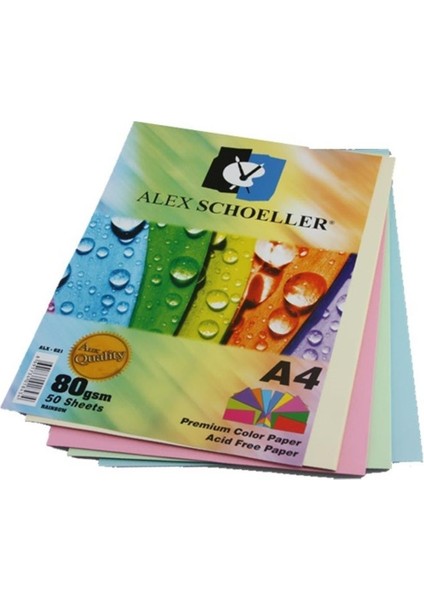 Schoellershammer Alex Fotokopi Kağıdı Renkli A4 80 Gr.karışık Renk 50'li