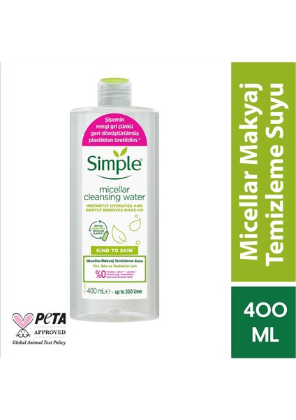 Kind To Skin Micellar Makyaj Temizleme Suyu Yüz Göz ve Dudaklar Için 400 ml