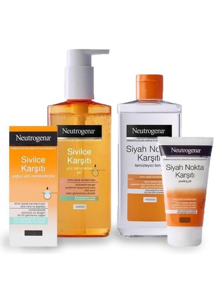 Siyah Nokta Karşıtı Peeling ve Tonik, Karşıtı Nemlendirici ve Temizleme Jeli