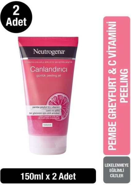 Canlandırıcı Pembe Greyfurt Günlük Peeling Jel 150 ml X2