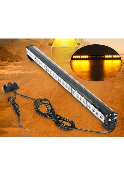 Eraks Car Accesories Tepe LED Bar Çakarlı Off Road 12-24V 90CM Sarı Çakar Metal Gövde