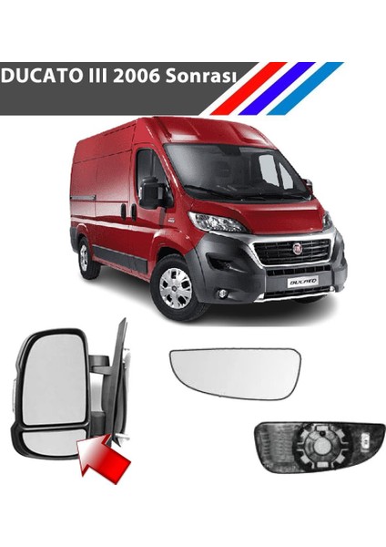 Zetoto-Fiat Ducato Sol Dış Ayna Alt Küçük Camı Mekanik Tip Sürücü Tarafı 2006 Sonrası