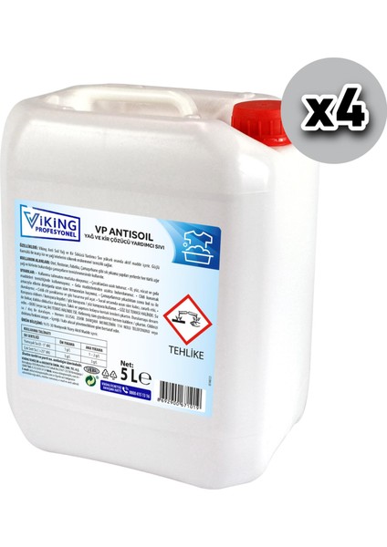 Vp Antısoıl Yağ ve Kir Çözücü Yardımcı Sıvı 5 L 4 Adet (1 Koli)