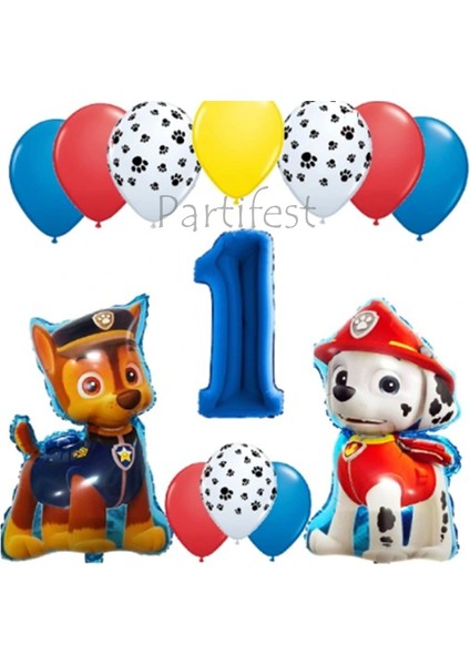 Paw Patrol 1 Yaş Balon Seti Paw Patrol Doğum Günü Set Paw Patrol Marshlall Chase fiyatları