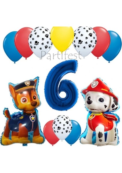 Paw Patrol 6 Yaş Balon Seti Paw Patrol Doğum Günü Set Paw Patrol Marshlall Chase fiyatları