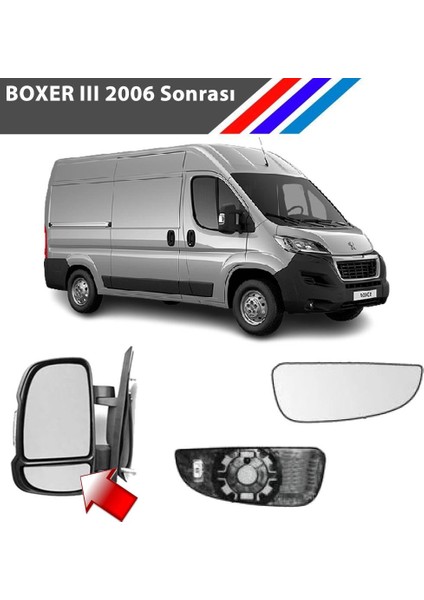 Peugeot Boxer Sağ Dış Ayna Alt Küçük Camı Yolcu Tarafı Mekanik Tip 2006 Sonrası