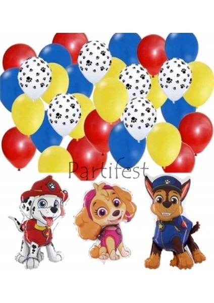 Paw Patrol Balon Seti Paw Petrol Yaş Balon Seti Paw Patrol Doğum Günü Set Paw Patrol Marshlall Chase fiyatları
