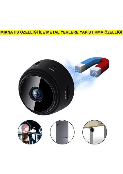 Ucuzcu Market Mini Wifi Kamera Dünyanın Her Yerinden Canlı Izlenir (Renkli+Ses+Video Kayıtyapar)