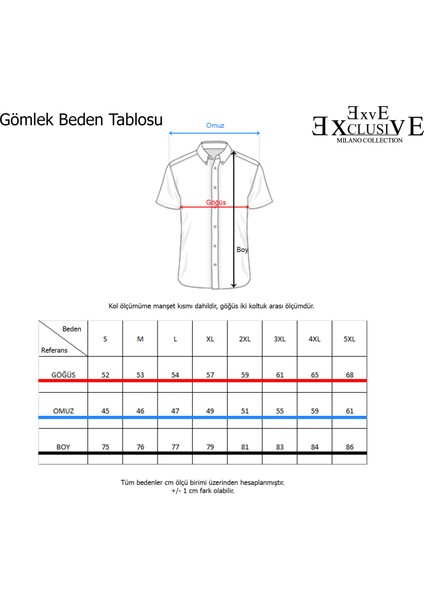 Exve Exclusive Gök Mavi Göğüs Garni Detaylı Slim Fit Kısa Kollu Pamuk Gömlek